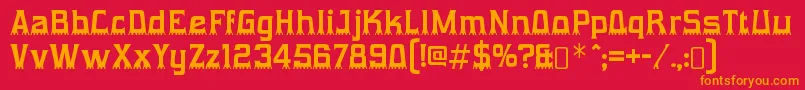 GumtuckeyRegular-Schriftart – Orangefarbene Schriften auf rotem Hintergrund