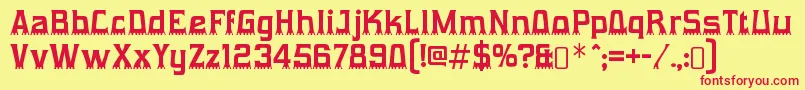 GumtuckeyRegular Font – Red Fonts on Yellow Background