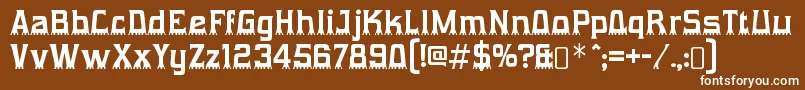 Czcionka GumtuckeyRegular – białe czcionki na brązowym tle