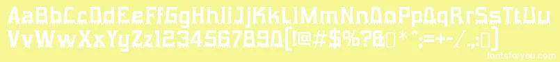 フォントGumtuckeyRegular – 黄色い背景に白い文字