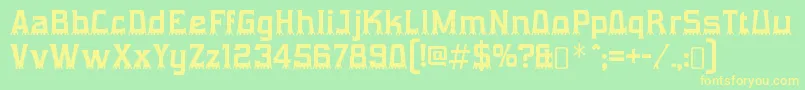 GumtuckeyRegular Font – Yellow Fonts on Green Background