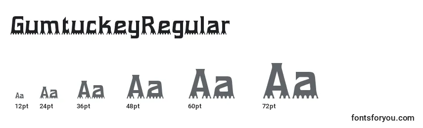GumtuckeyRegular Font Sizes