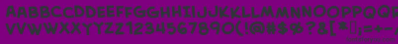 フォントCreativeblockBbBold – 紫の背景に黒い文字