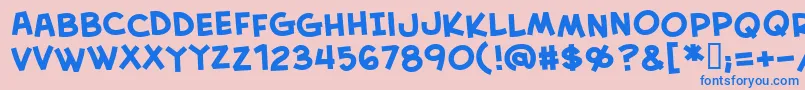 CreativeblockBbBold Font – Blue Fonts on Pink Background