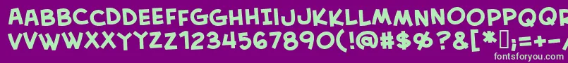 CreativeblockBbBold Font – Green Fonts on Purple Background