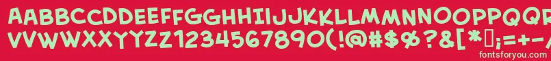 CreativeblockBbBold Font – Green Fonts on Red Background