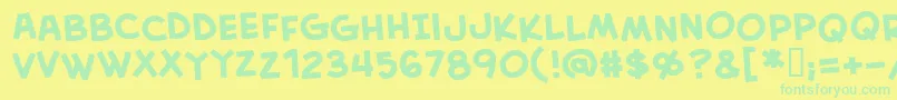 CreativeblockBbBold Font – Green Fonts on Yellow Background