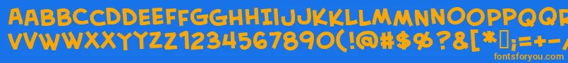 Шрифт CreativeblockBbBold – оранжевые шрифты на синем фоне