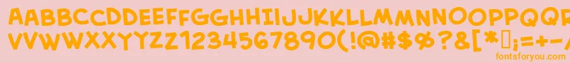 CreativeblockBbBold Font – Orange Fonts on Pink Background