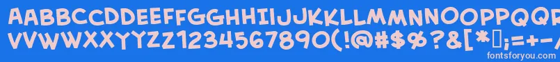 CreativeblockBbBold Font – Pink Fonts on Blue Background