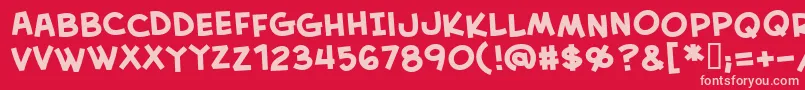 CreativeblockBbBold Font – Pink Fonts on Red Background