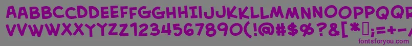 CreativeblockBbBold-Schriftart – Violette Schriften auf grauem Hintergrund