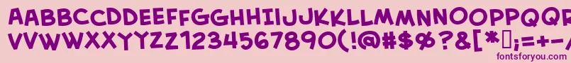 CreativeblockBbBold Font – Purple Fonts on Pink Background
