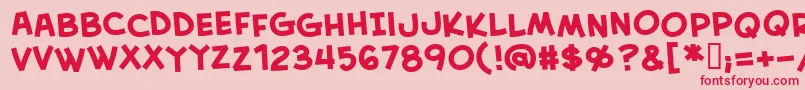 CreativeblockBbBold-Schriftart – Rote Schriften auf rosa Hintergrund