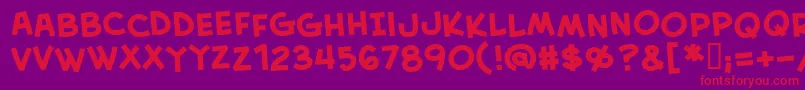 CreativeblockBbBold Font – Red Fonts on Purple Background