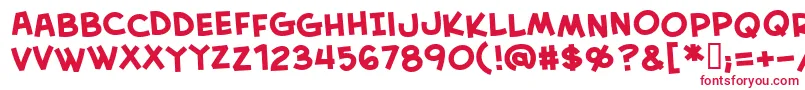 CreativeblockBbBold-Schriftart – Rote Schriften auf weißem Hintergrund