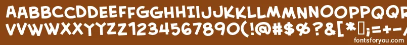フォントCreativeblockBbBold – 茶色の背景に白い文字