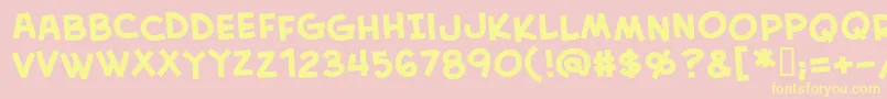 CreativeblockBbBold Font – Yellow Fonts on Pink Background