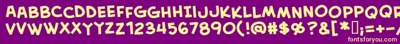 CreativeblockBbBold Font – Yellow Fonts on Purple Background