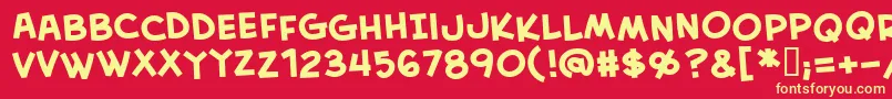CreativeblockBbBold Font – Yellow Fonts on Red Background