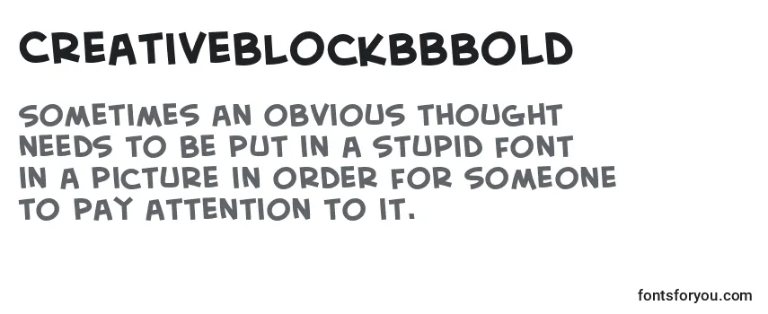 Review of the CreativeblockBbBold Font