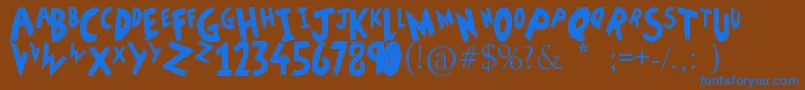 HowToDoSomething Font – Blue Fonts on Brown Background
