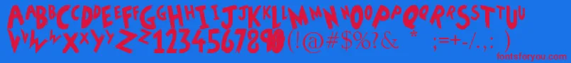 HowToDoSomething Font – Red Fonts on Blue Background