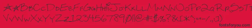 SexySara Font – Black Fonts on Red Background
