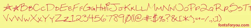 SexySara Font – Red Fonts on Yellow Background