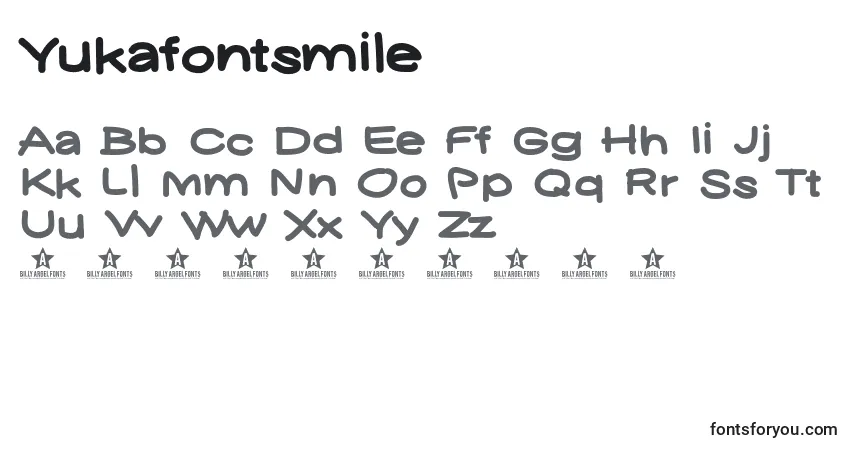 A fonte Yukafontsmile – alfabeto, números, caracteres especiais