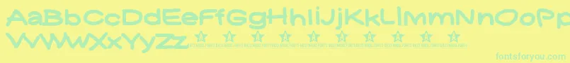 Yukafontsmile Font – Green Fonts on Yellow Background