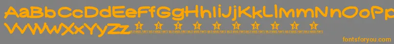Yukafontsmile-Schriftart – Orangefarbene Schriften auf grauem Hintergrund