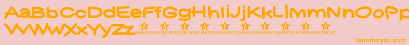 Yukafontsmile Font – Orange Fonts on Pink Background