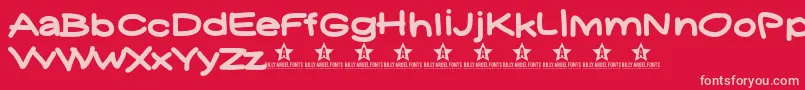 Yukafontsmile Font – Pink Fonts on Red Background