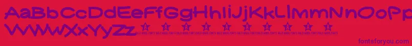 Yukafontsmile Font – Purple Fonts on Red Background