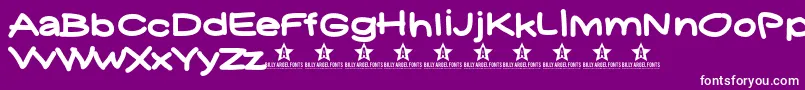 Yukafontsmile-Schriftart – Weiße Schriften auf violettem Hintergrund