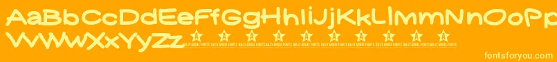 Yukafontsmile Font – Yellow Fonts on Orange Background