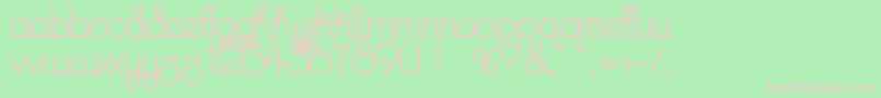 フォントZebra014958 – 緑の背景にピンクのフォント