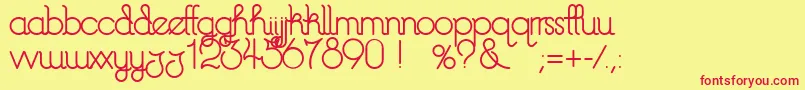 フォントZebra014958 – 赤い文字の黄色い背景