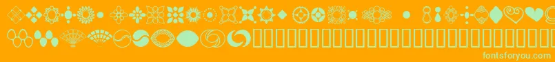 Fonte JewelersKit2 – fontes verdes em um fundo laranja