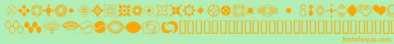 JewelersKit2-Schriftart – Orangefarbene Schriften auf grünem Hintergrund