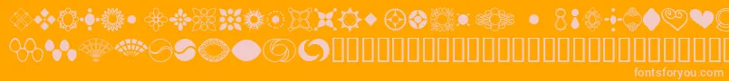 Fonte JewelersKit2 – fontes rosa em um fundo laranja