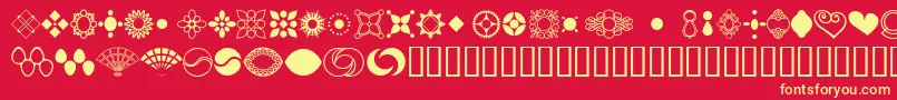 フォントJewelersKit2 – 黄色の文字、赤い背景
