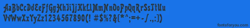 Karollac-Schriftart – Schwarze Schriften auf blauem Hintergrund