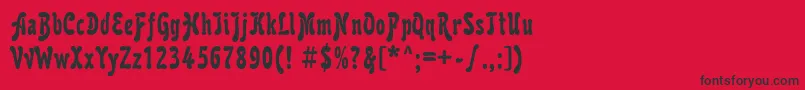 Karollac Font – Black Fonts on Red Background