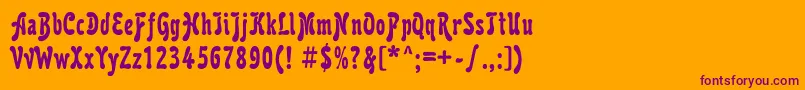 Karollac Font – Purple Fonts on Orange Background