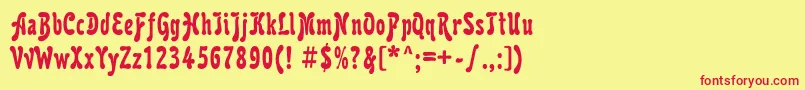 Karollac Font – Red Fonts on Yellow Background