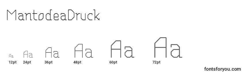 MantodeaDruck Font Sizes