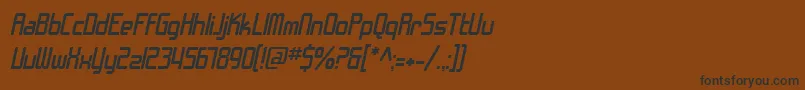Шрифт SfChromeFendersOblique – чёрные шрифты на коричневом фоне