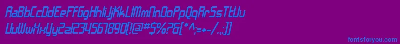 SfChromeFendersOblique Font – Blue Fonts on Purple Background